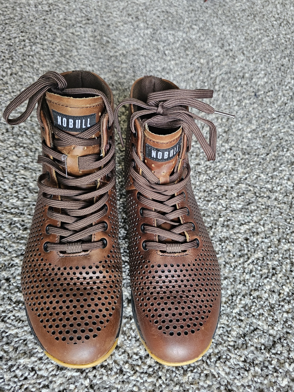 Nobull Brown Perforated Leather Men’s Trainer
